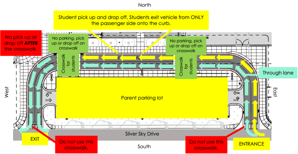 Parking Lot Drop Off/Pick Up – Oak Leaf Elementary